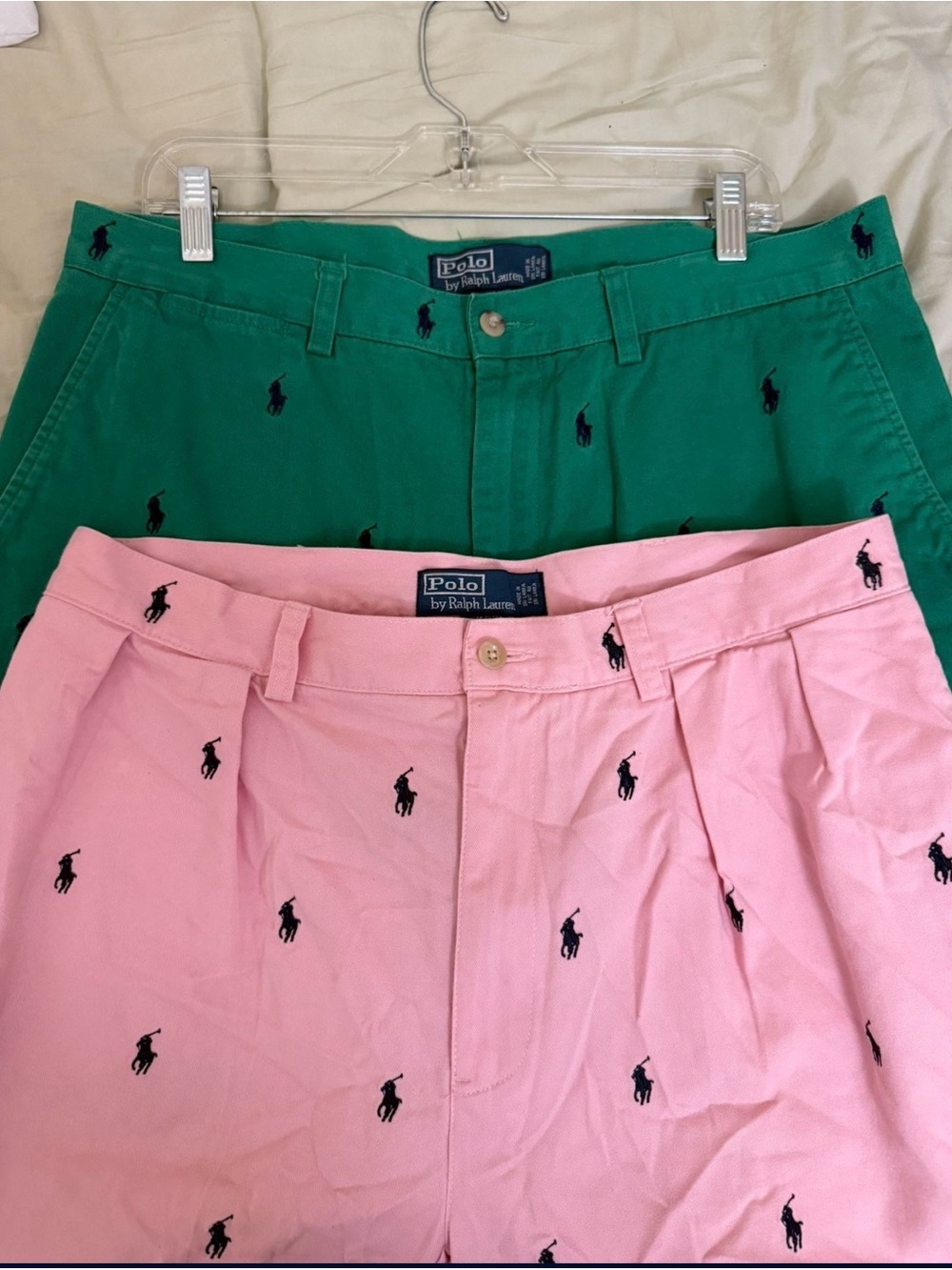 Ralph Lauren Pink & Green Embroidered Pony Shorts